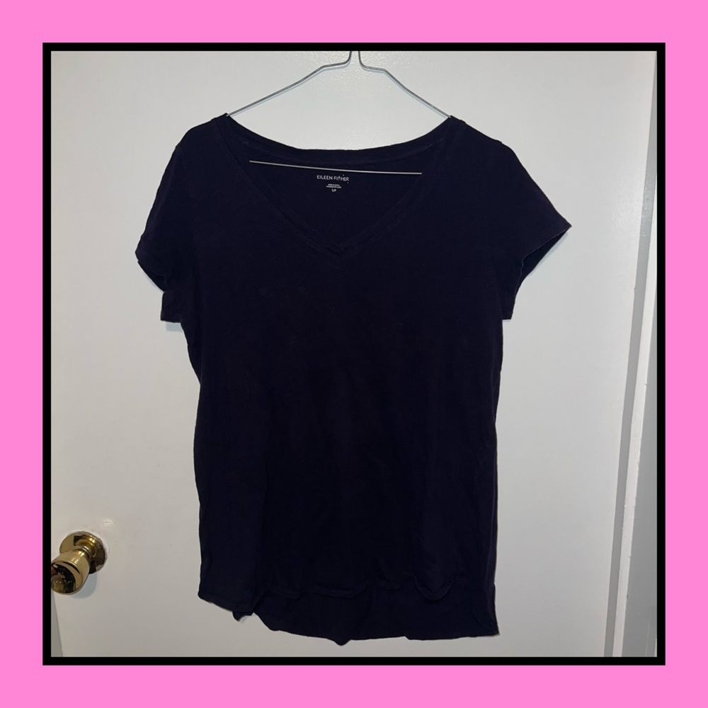 Eileen Fisher Navy Blue V neck Tee